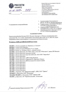 ОТКЛЮЧЕНИЕ ЭЛЕКТРОЭНЕРГИИ 03.10.2025