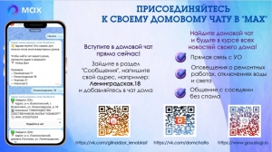 Присоединяйтесь к домовому чату в МАХ!